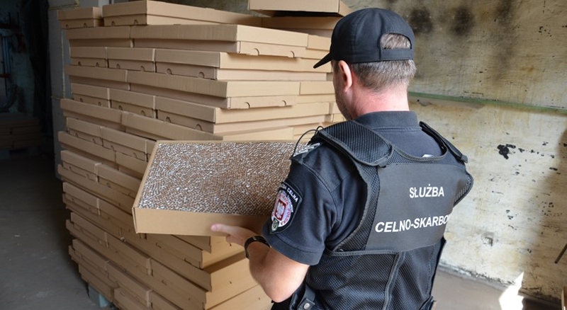 Na zdjęciu funkcjonariusz w trakcie kontroli